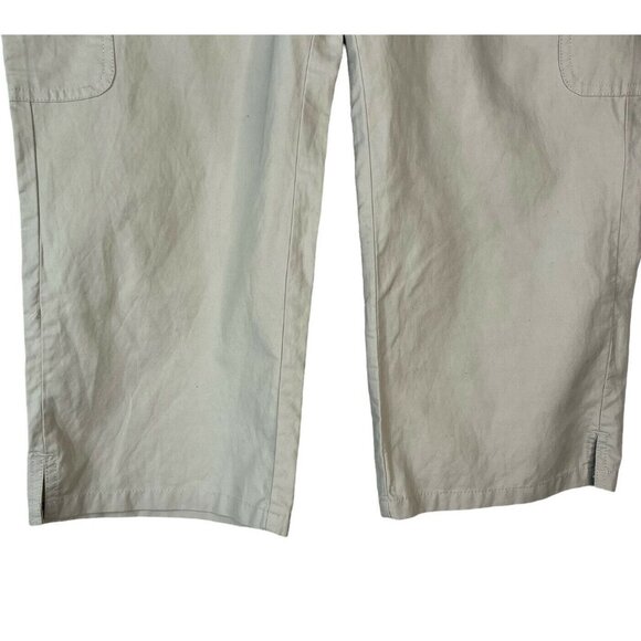Lee Womens Cropped Capri Cargo Pants Tan Beige Pockets Size 9M New - Picture 4 of 12